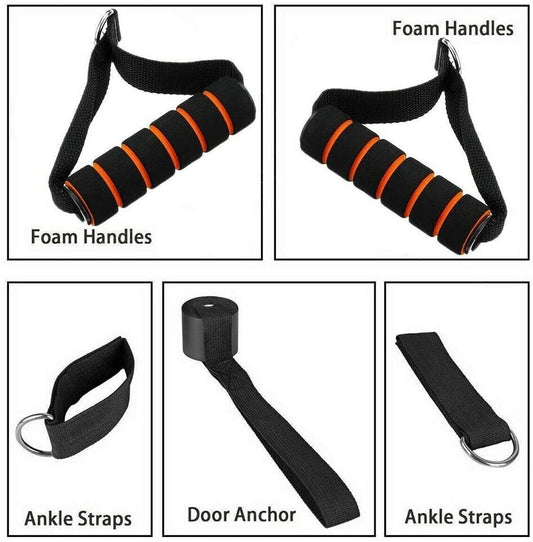 11 Pcs Resistance Bands with Handles Workout Strength Training Yoga Exercise