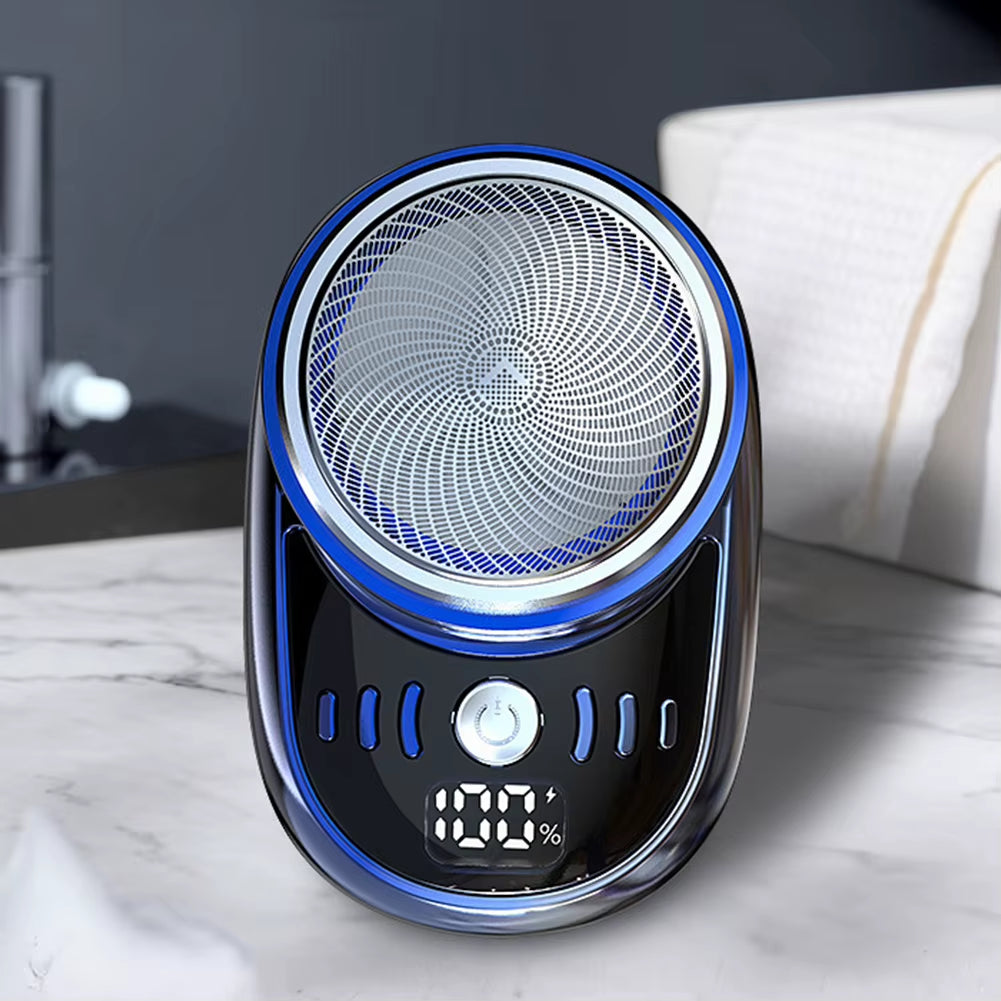 Men Face Beard Trimmer USB Charging Rechargeable Shaver with Digital Display Shaving Face Beard Razor Pocket Size Car Home Razor