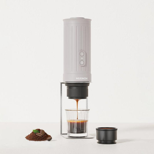 MUUWOW Nano Portable Espresso Maker (Free Grinder) 15Bar Professional High-Pressure Extraction，2-In-1 Brewing Capsules & Ground Coffee，Self-Heating with USB-C 7500Mah Battery,Home & Outdoor
