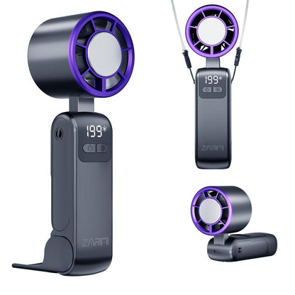 【Tiktok Shop Super Deal】Portable Handheld Fan Turbo for Travel, Mini Personal Rechargeable Fans, Extreme Ice Cooling Plate,Led Display, HD Display ＆ Lanyard, 1-100 Speed,Up to 20H Use,Foldable Lash Fan,Perfect Gifts for Women,Child