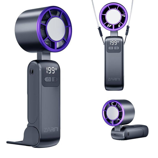 【Tiktok Shop Super Deal】Portable Handheld Fan Turbo for Travel, Mini Personal Rechargeable Fans, Extreme Ice Cooling Plate,Led Display, HD Display ＆ Lanyard, 1-100 Speed,Up to 20H Use,Foldable Lash Fan,Perfect Gifts for Women,Child