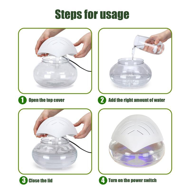 Water Based Purifier Water Air Washerhousehold Small Air Cleaner Air Freshenerl Air Washerl Air Diffuserl Air Cleaner| Air Purifier with 7 Color Changing Light for Rooms,Office, Kitchen, Garage Air Twister Household Small Air Cleaner
