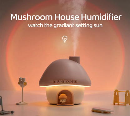 Cartoon Air Humidifier 300ml Mini Essential Oil Aroma Diffusers Colorful Lighting Cute Mushroom House Home Ultrasonic Humidifier