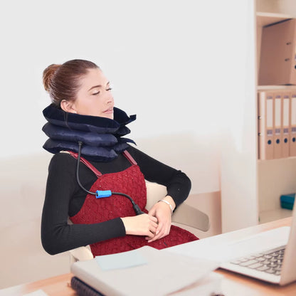 Air Inflatable Pump Neck Head Cervical Traction Stretcher Pain Relief