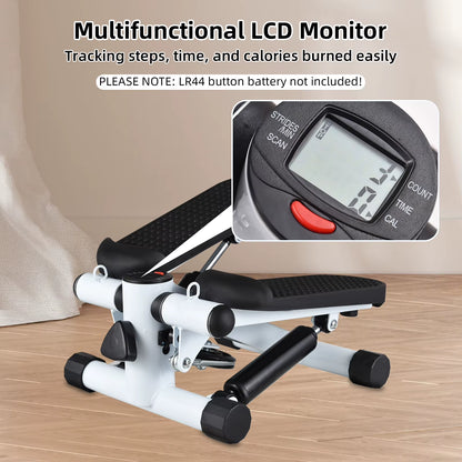 Mini Stepper for Exercise at Home with Resistance Bands LCD Display Capacity 100Kg Stair Stepper