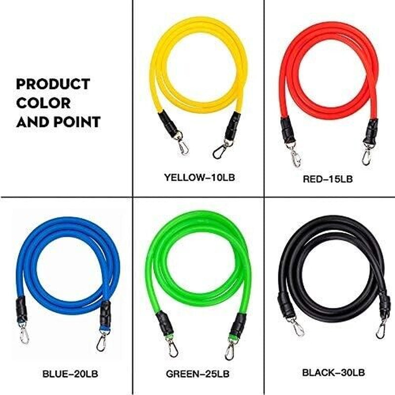 11 Pcs Resistance Bands with Handles Workout Strength Training Yoga Exercise
