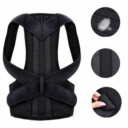 Posture Corrector Back Straightener Lumbar Shoulder Support Belt Body Brace UK