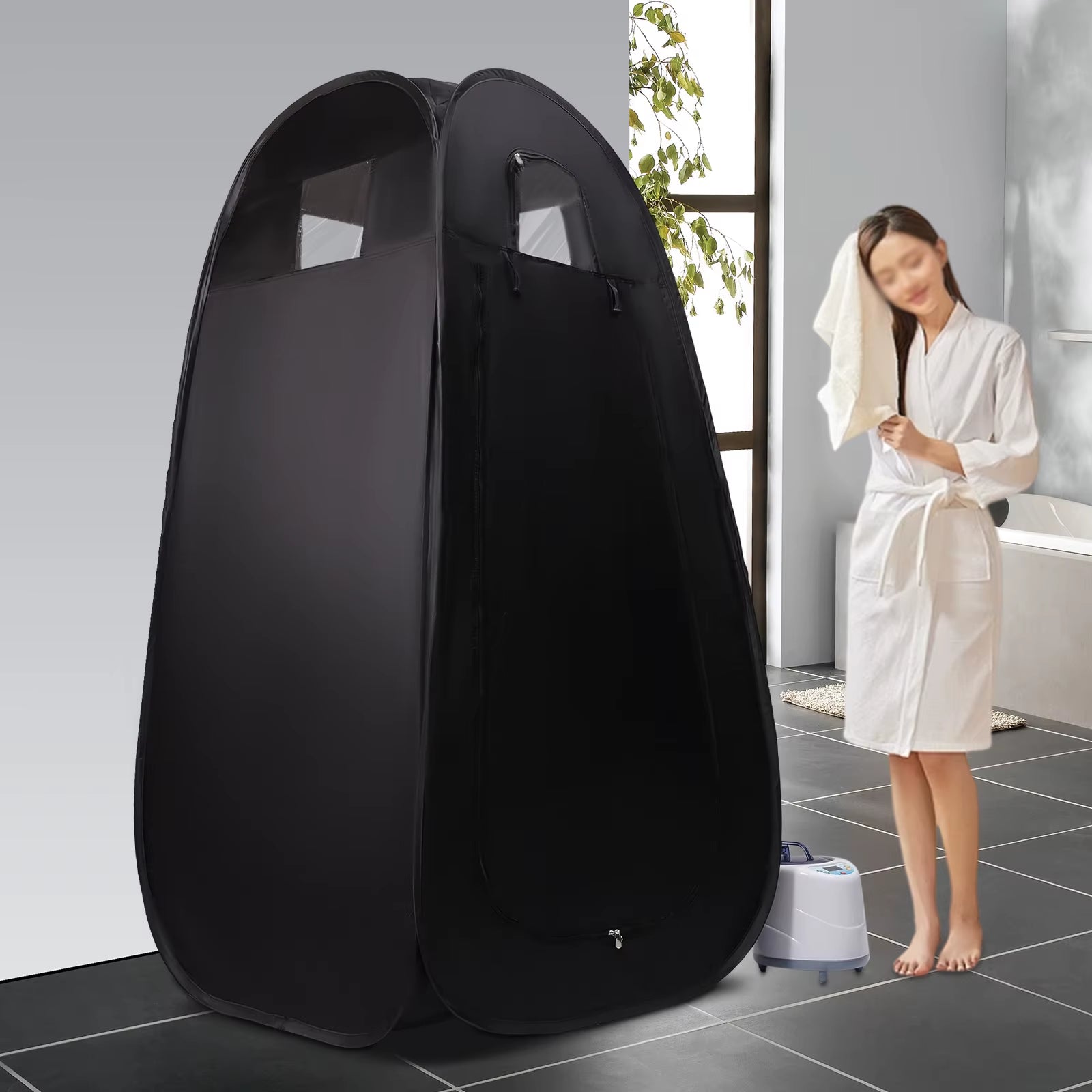 2L 1000W Steam Sauna Portable Spa Room Tent Full Body Therapy Detox Loss Weight