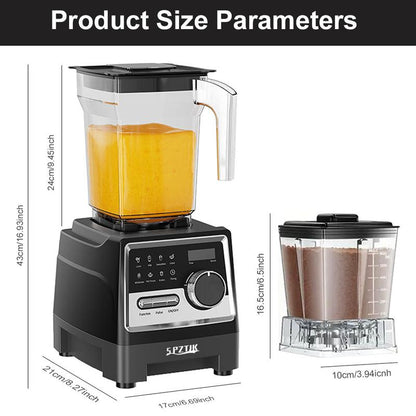 SPZTJK Professional Blender,Kitchen for Blender 68Oz BPA Free 2 Containers Countertop Blenders, Ice Cream Machine, Ice Crushing&Max.2400Watts/1000Watts Blender and Grinder Combo 24000RPM , Smoothies/Juice/Nuts Butter/Food Processor/Kitchen Appliances