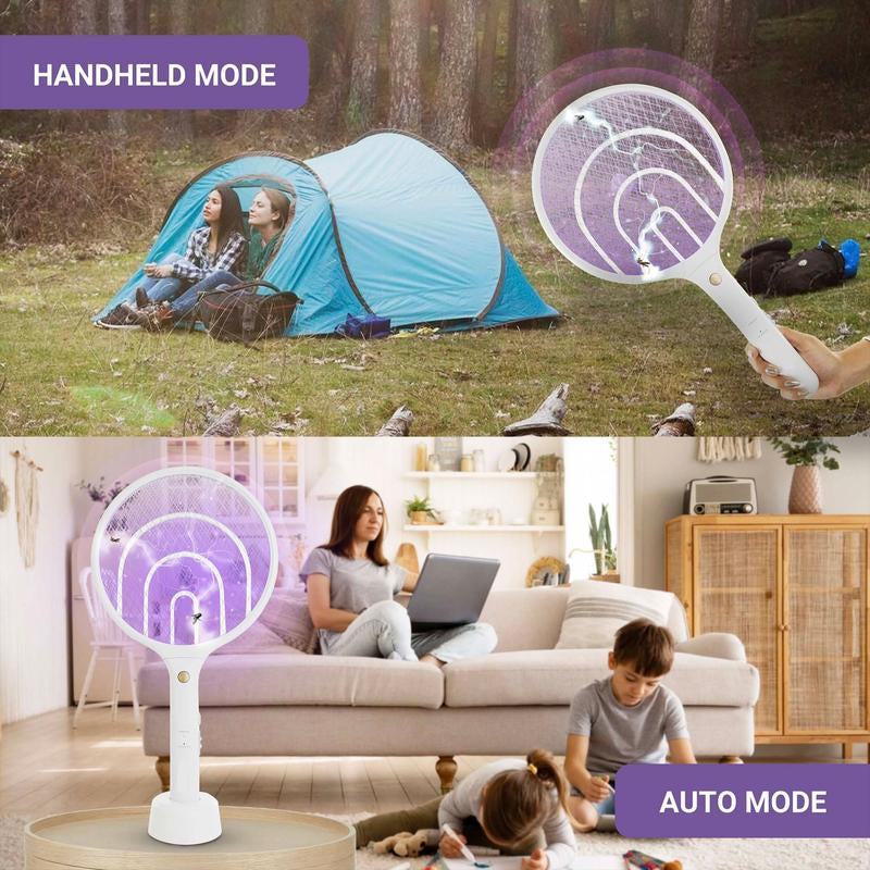 2-Pack 3000V Electric Fly Swatter Mosquito Zapper Rechargeable Bug Racket with USB Charging for Indoor Outdoor Use Kills Bugs Fast