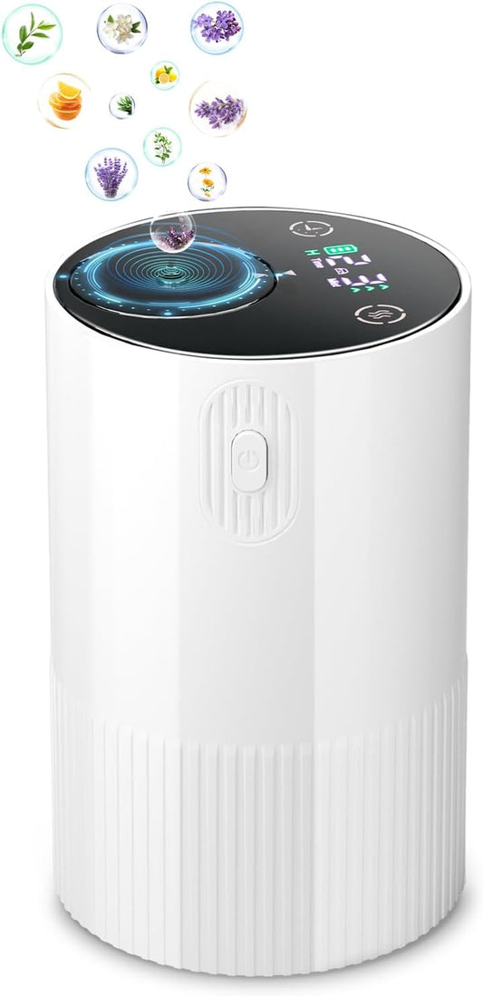 Waterless Diffuser for Essential Oil: Portable Nebulizing Essential Oil Diffuser, Aroma Diffuser for Car, Travel Use, Home