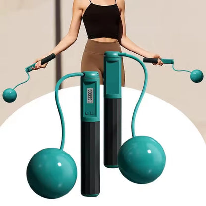 Intelligent Counting No-Rope Jump Rope Big Ball Professional Sports Fitness Adult Student Dual-Use Silicone Handle Equipment