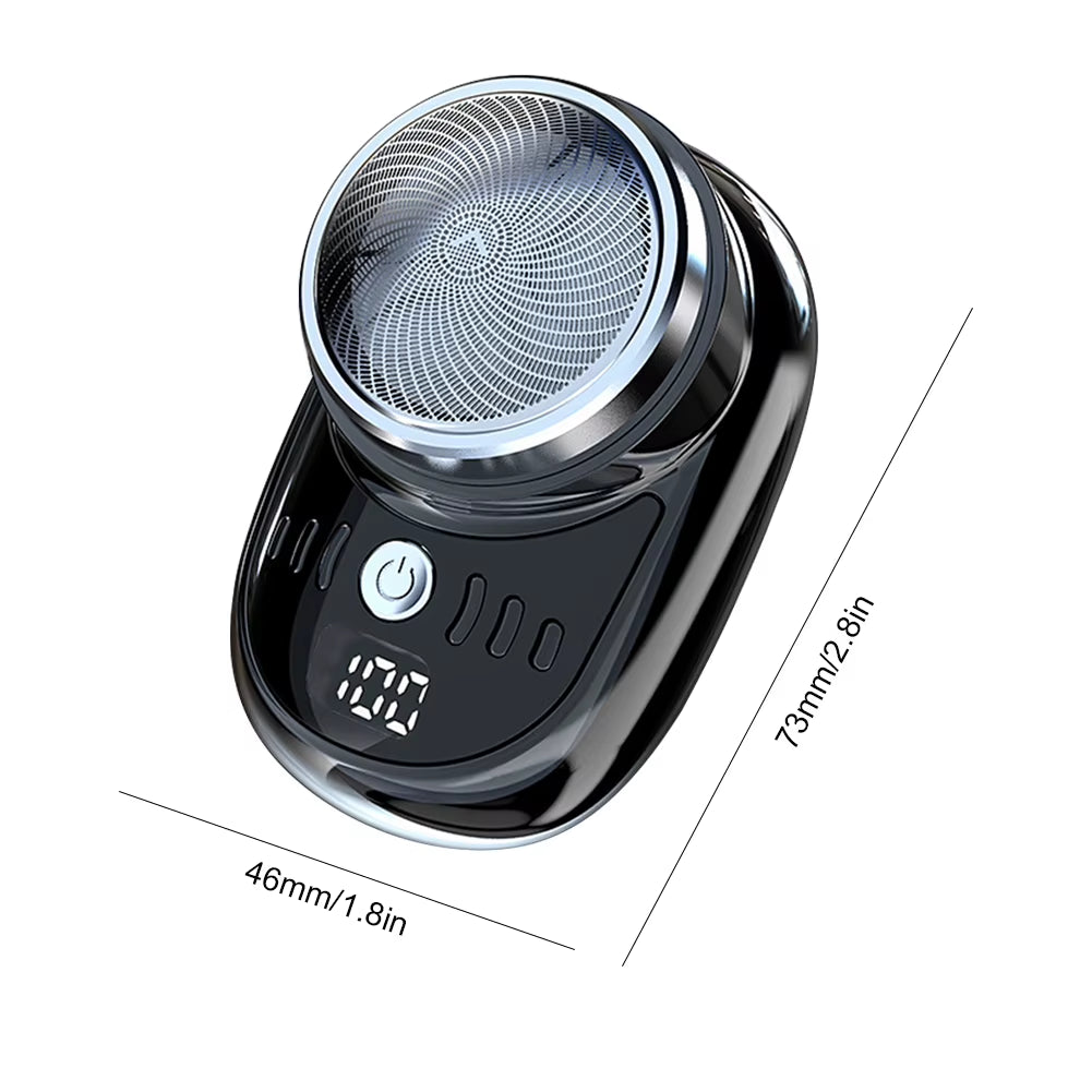Men Face Beard Trimmer USB Charging Rechargeable Shaver with Digital Display Shaving Face Beard Razor Pocket Size Car Home Razor
