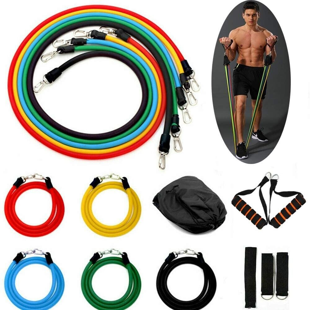 11 Pcs Resistance Bands with Handles Workout Strength Training Yoga Exercise