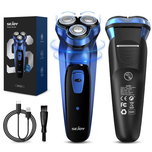 Electric Razor for Men Rechargeable Electric Shavers Rotary Portable Travel Razor Idea Gift Beard Trimmer