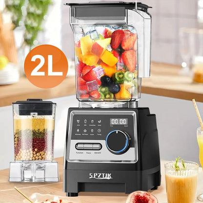 SPZTJK Professional Blender,Kitchen for Blender 68Oz BPA Free 2 Containers Countertop Blenders, Ice Cream Machine, Ice Crushing&Max.2400Watts/1000Watts Blender and Grinder Combo 24000RPM , Smoothies/Juice/Nuts Butter/Food Processor/Kitchen Appliances