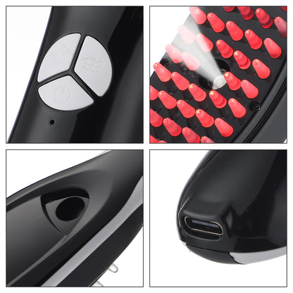 Electric Spray Massage Comb Hair, Hair Growth Vibration, Head Massager Brush, LED Anti Hair Loss Device