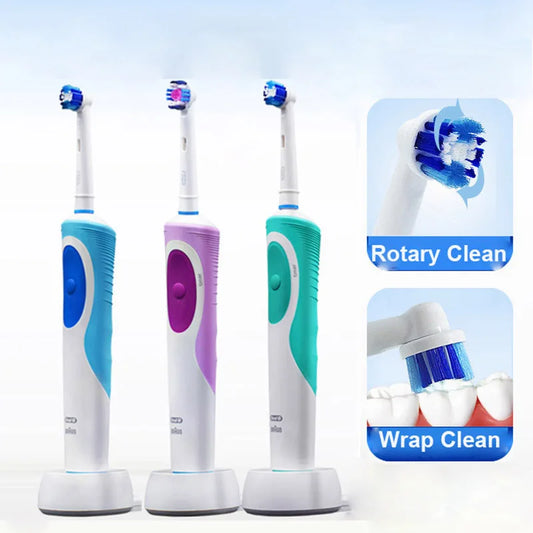 Oral B Electric Toothbrush D12 Rotation, Vitality Smart Tooth Brush, Rechargeable Replaceable Brush Head, 4 Refills + Box