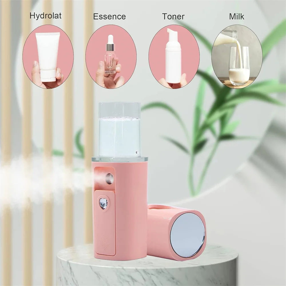 Face Steamer, Portable Facial Sprayer Nebuliser, Hydrating Anti-aging Mini Nano Wrinkle Women, Beauty Skin Care