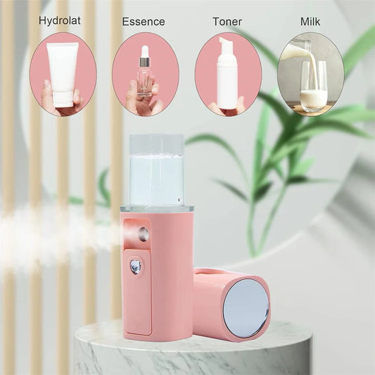 Face Steamer, Portable Facial Sprayer Nebuliser, Hydrating Anti-aging Mini Nano Wrinkle Women, Beauty Skin Care