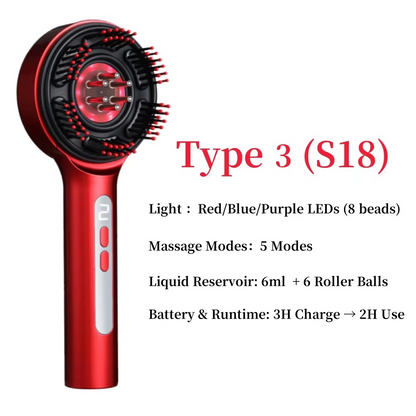 Electric Scalp Massager Comb | Red Light Therapy for Hair Growth & Relaxation