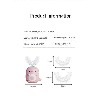 Children's Electric Toothbrush, Smart Children's Toothbrush U-Shaped