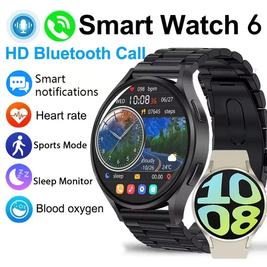 LAXASFIT 2025 New Bluetooth Call Smartwatch 6 Pro Customized Dial For Men & Women, Health Monitor Smartwatch for Android IOS