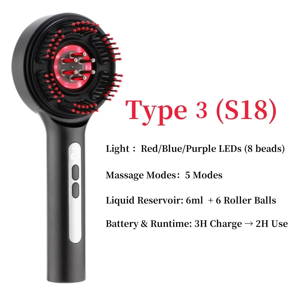 Electric Scalp Massager Comb | Red Light Therapy for Hair Growth & Relaxation