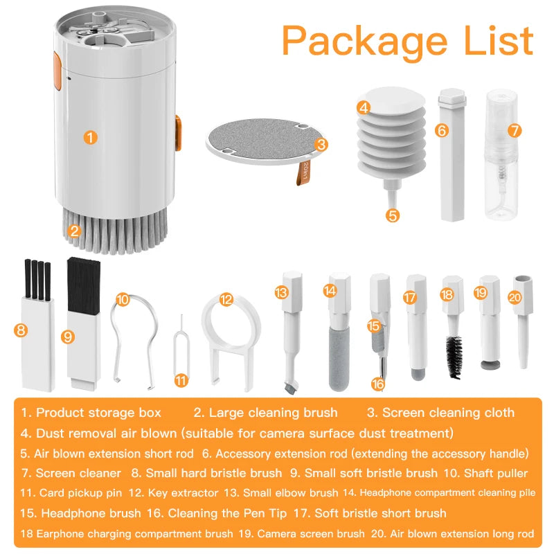 7-in-1 Multi-Function Cleaning Kit | Screen, Keyboard, Earphones & Port Cleaner for Phones & Gadgets