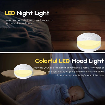 White Noise Machine For Kids USB Rechargeable For Sleep