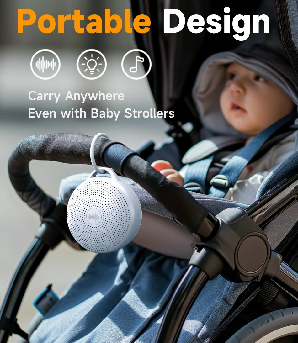 Portable White Noise Sound Machine For Kids and Adults with Night Light