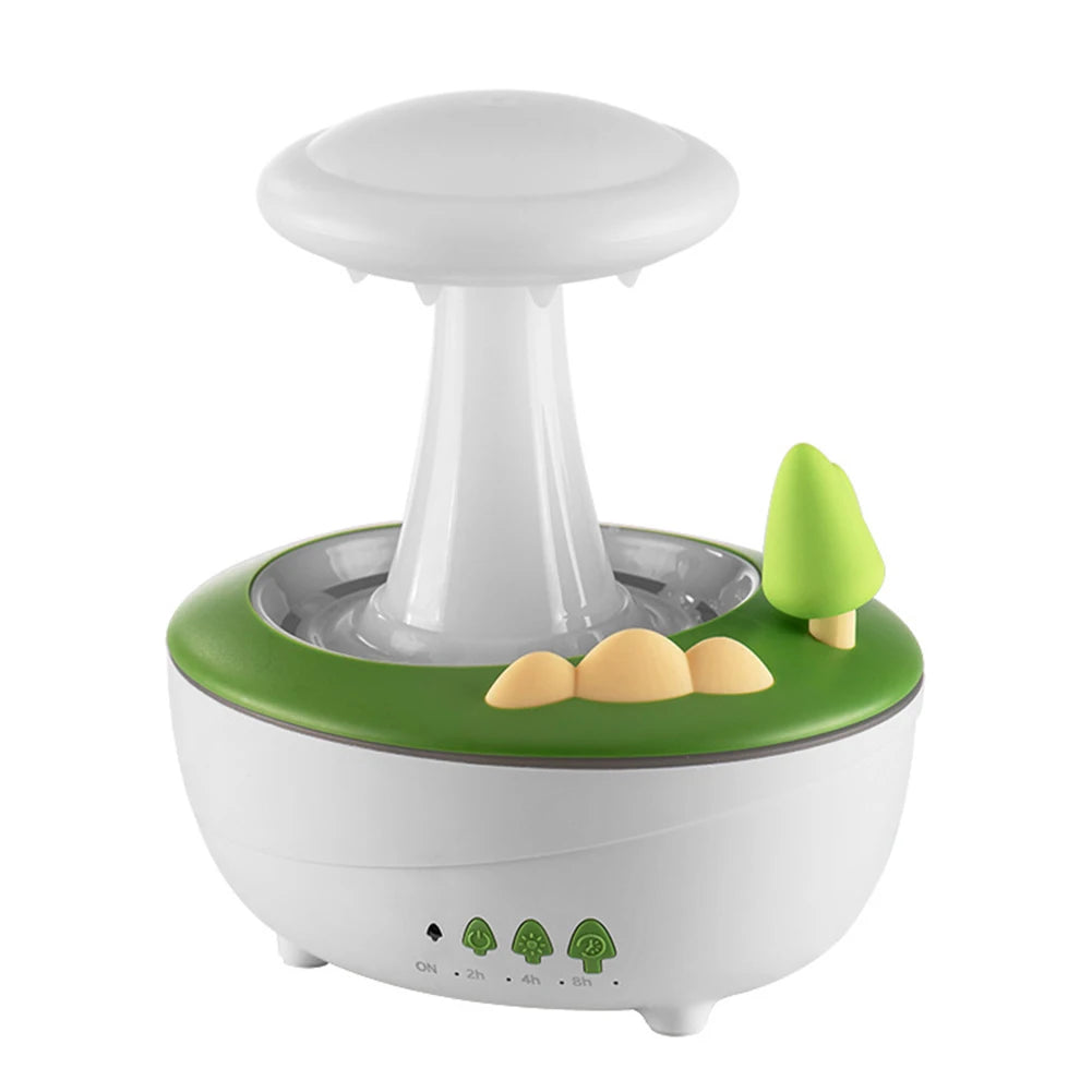 Rotating Relaxing Aromatic Lamp Humidifier Mushroom Oil Diffuser Water Drip Diffuser Humidifier Water Drop Rain Cloud Humidifier