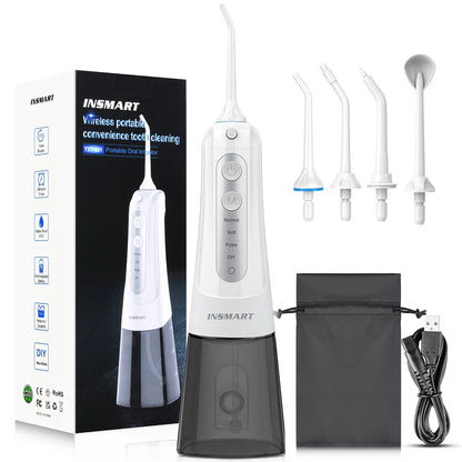 INSMART Oral Irrigator, Dental Water Flosser, Waterproof Portable Dental Water Jet Floss For Teeth Cleaning and Whitening