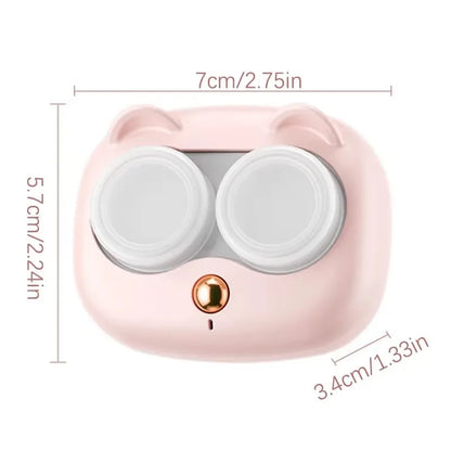 Ultrasonic Contact Lens Cleaner with Removable Box | Portable, Battery-Free Cleaning Machine