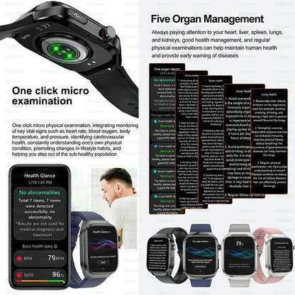 2025 ECG Smart Watch Women & Men | Heart Rate, BT Calls & Health Monitor | Different colours