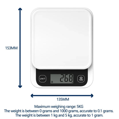 5kg Smart Kitchen Food Scale, Electronic, Nutrition Facts, Meal Scale, Calorie Measuring Scale with Smart App