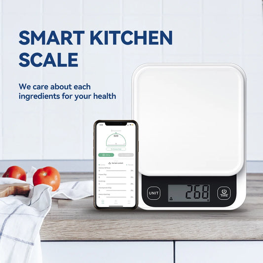 5kg Smart Kitchen Food Scale, Electronic, Nutrition Facts, Meal Scale, Calorie Measuring Scale with Smart App