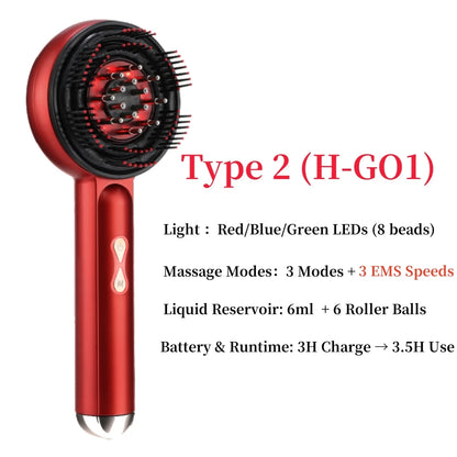 Electric Scalp Massager Comb | Red Light Therapy for Hair Growth & Relaxation