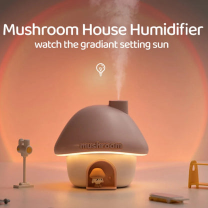 Cartoon Air Humidifier 300ml Mini Essential Oil Aroma Diffusers Colorful Lighting Cute Mushroom House Home Ultrasonic Humidifier