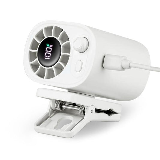 【Freeship】Portable 360° Rotating Car Clip-On Fan with LED Display,100 Speed Settings, USB Rechargeable, 1800Mah Battery, Quiet Personal Cooling Fan for Outdoor Travel, Hiking & On-The-Go Comfort