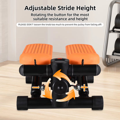 Mini Stepper for Exercise at Home with Resistance Bands LCD Display Capacity 100Kg Stair Stepper