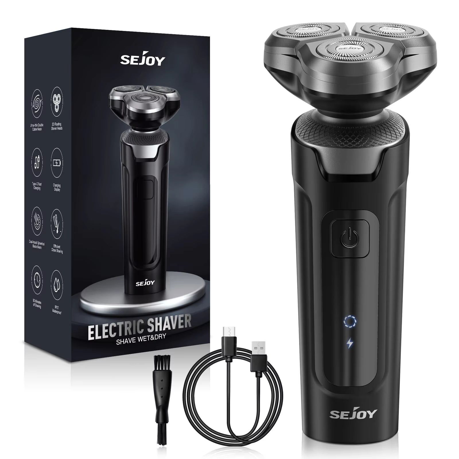 Electric Razor for Men Rechargeable Electric Shavers Rotary Portable Travel Razor Idea Gift Beard Trimmer