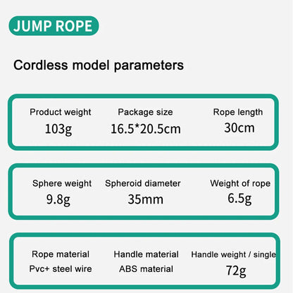 Cordless Skipping Rope Jump Ropes Smart Screen with Weighted for Sports Fitness