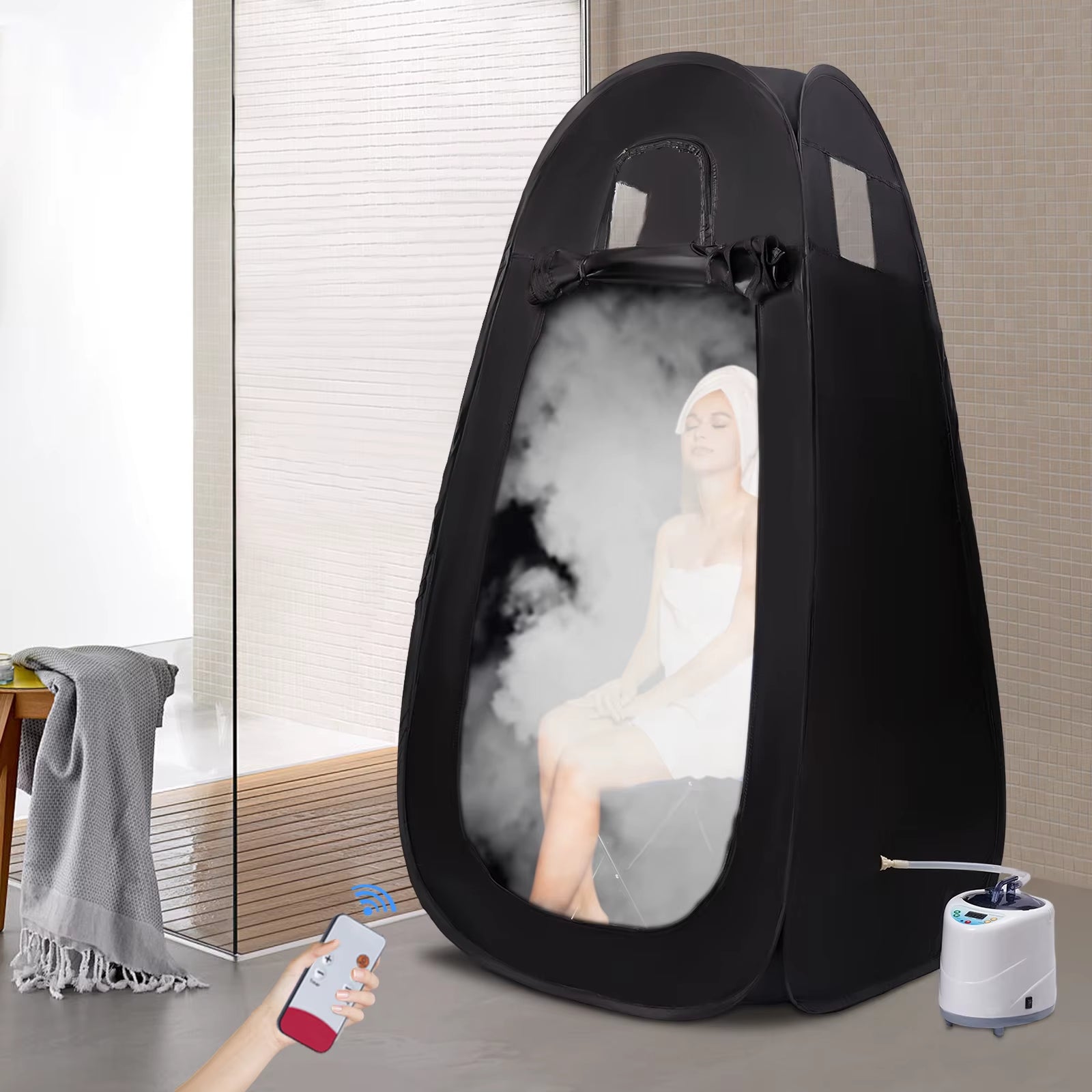 2L 1000W Steam Sauna Portable Spa Room Tent Full Body Therapy Detox Loss Weight