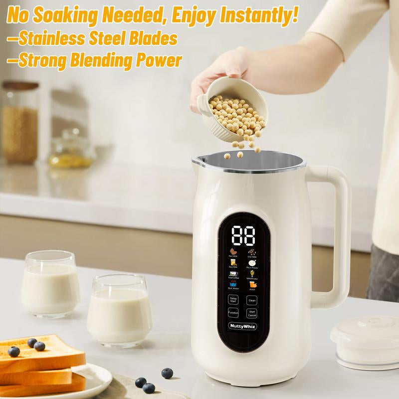 8-In-1 Nut Milk Maker Machine, 42Oz Homemade Almond, Soy, Oat, Juice, Plant-Based and Dairy Free Beverages,Automatic Almond Milk Maker, LED Panel/Delay Start/Keep Warm/Boil Water/Self Clean