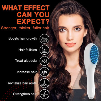 Electric Laser Hair Growth Comb anti Hair Loss Therapy Comb Infrared 650Nm 470Nm LED Red Light Vibration Massage Hair Care Brush