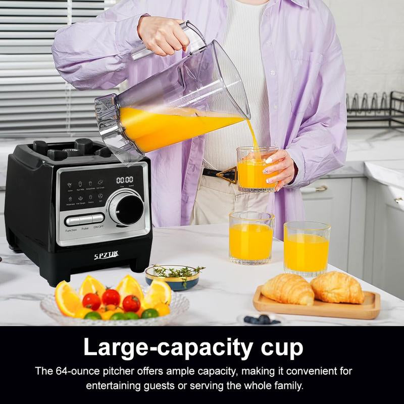 SPZTJK Professional Blender,Kitchen for Blender 68Oz BPA Free 2 Containers Countertop Blenders, Ice Cream Machine, Ice Crushing&Max.2400Watts/1000Watts Blender and Grinder Combo 24000RPM , Smoothies/Juice/Nuts Butter/Food Processor/Kitchen Appliances