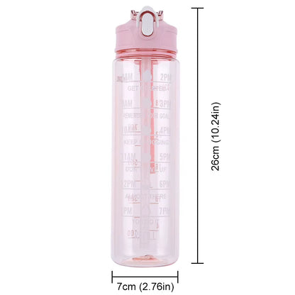 800Ml Sports Water Bottle Leakproof Motivational Drinking Bottle Outdoor Gradient Water Bottle Portable Gym Fitness Durable Cup